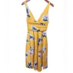 NWT Women’s ASOS DESIGN Yellow Floral Prom Midi Dress Size 4